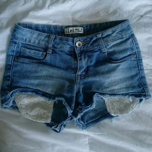 Floral Denim Jean Shorts